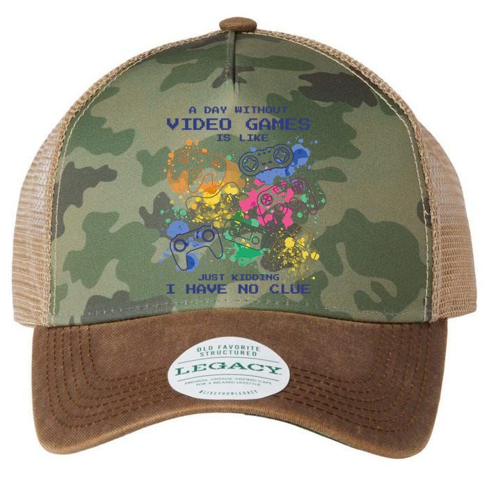 Day Without Video Games No Clue Legacy Tie Dye Trucker Hat