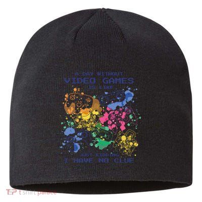 Day Without Video Games No Clue Sustainable Beanie