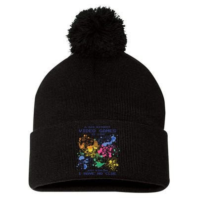 Day Without Video Games No Clue Pom Pom 12in Knit Beanie
