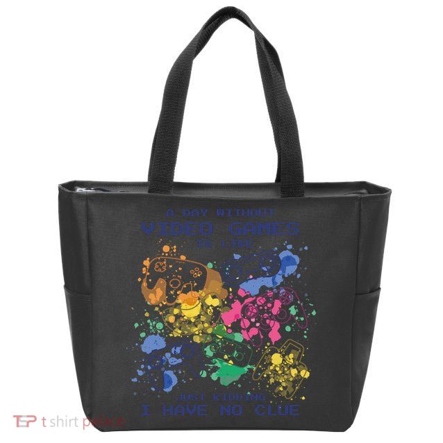 Day Without Video Games No Clue Zip Tote Bag