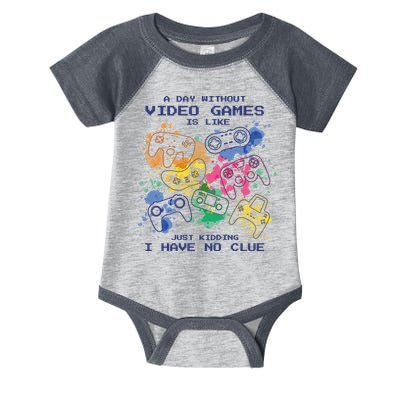 Day Without Video Games No Clue Infant Baby Jersey Bodysuit