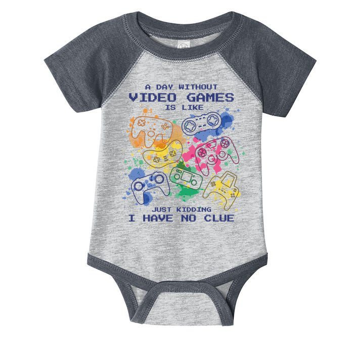 Day Without Video Games No Clue Infant Baby Jersey Bodysuit