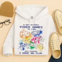 Day Without Video Games No Clue Hoodie