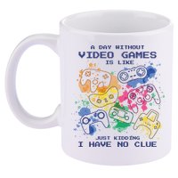 Day Without Video Games No Clue 11oz C Handle Ceramic Mug