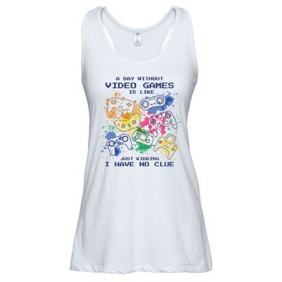 Day Without Video Games No Clue Ladies Essential Flowy Tank