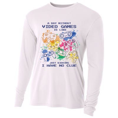 Day Without Video Games No Clue Cooling Performance Long Sleeve Crew