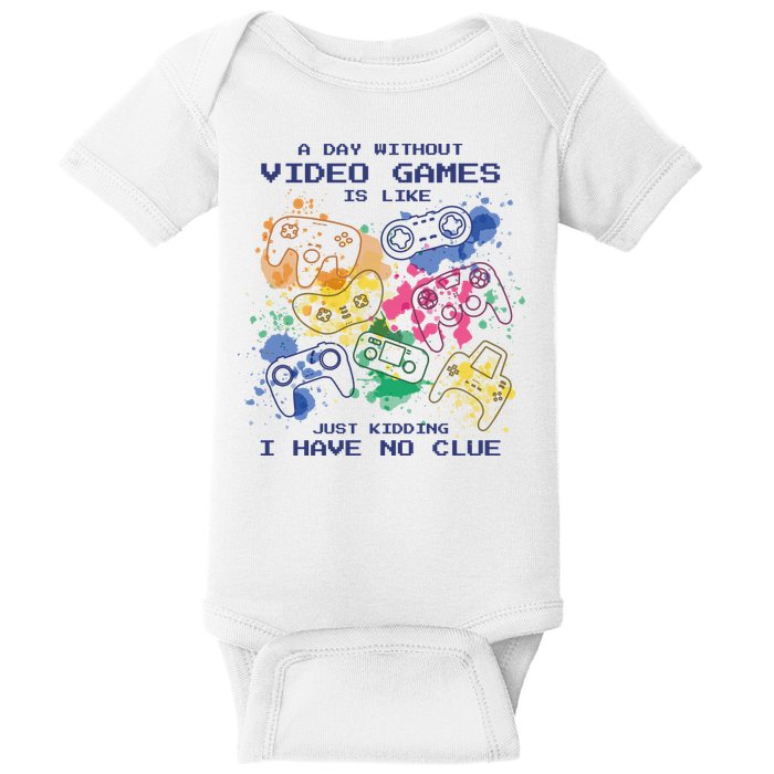 Day Without Video Games No Clue Baby Bodysuit