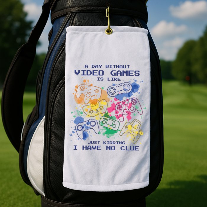 Day Without Video Games No Clue Golf Towel