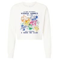 Day Without Video Games No Clue Cropped Pullover Crew