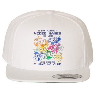 Day Without Video Games No Clue Wool Snapback Cap