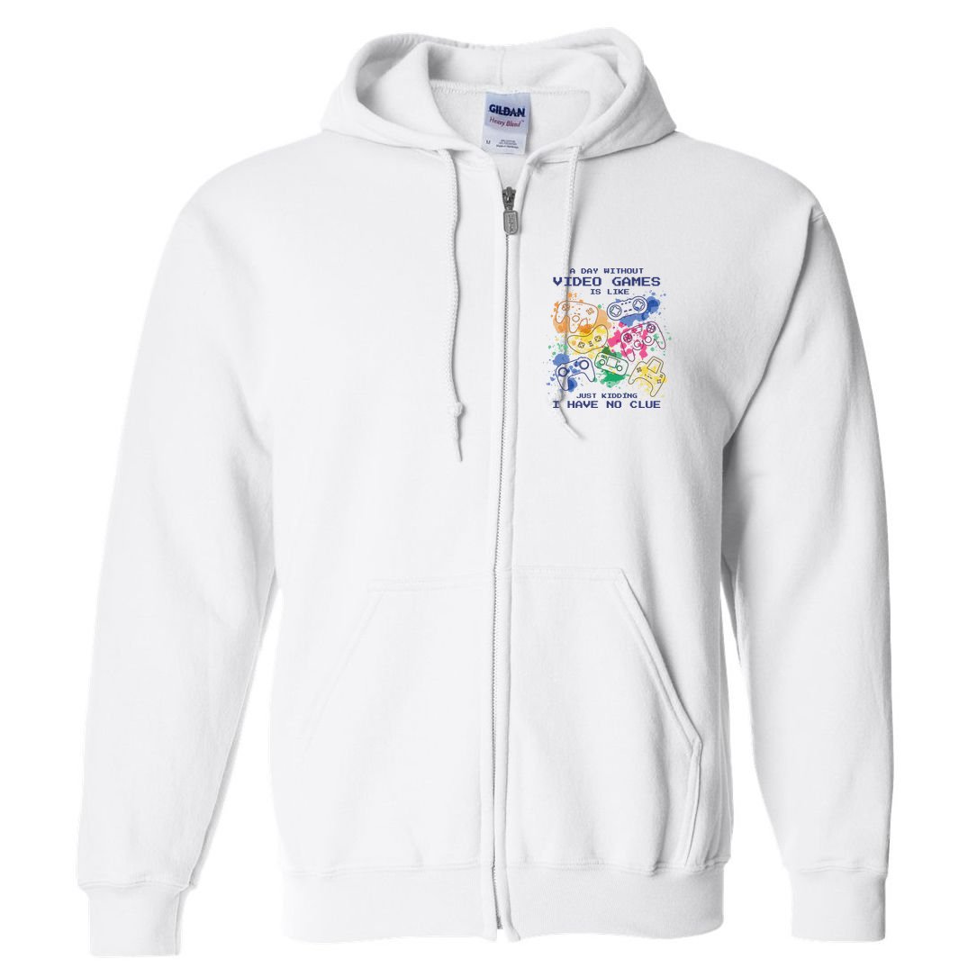 Day Without Video Games No Clue Full Zip Hoodie