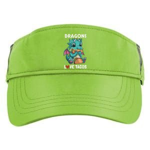 Dragons With Wings Love Tacos Funny Dragon Gift Adult Drive Performance Visor