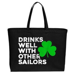 Drinks Well With Other Sailors Cotton Canvas Jumbo Tote