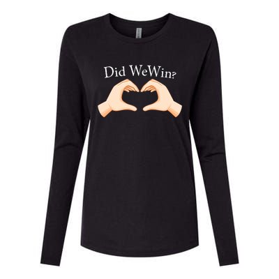 Did We Win Funny Womens Cotton Relaxed Long Sleeve T-Shirt