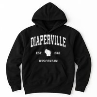 Diaperville Wisconsin Wi Vintage Athletic Sports Hoodie