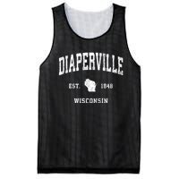 Diaperville Wisconsin Wi Vintage Athletic Sports Mesh Reversible Basketball Jersey Tank