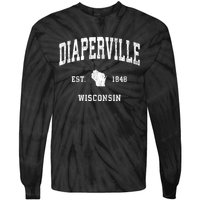 Diaperville Wisconsin Wi Vintage Athletic Sports Tie-Dye Long Sleeve Shirt