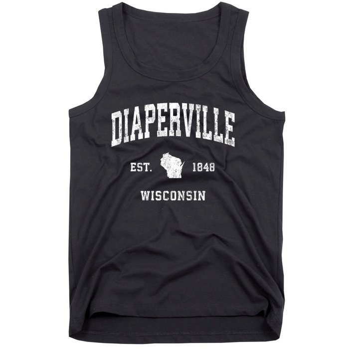 Diaperville Wisconsin Wi Vintage Athletic Sports Tank Top