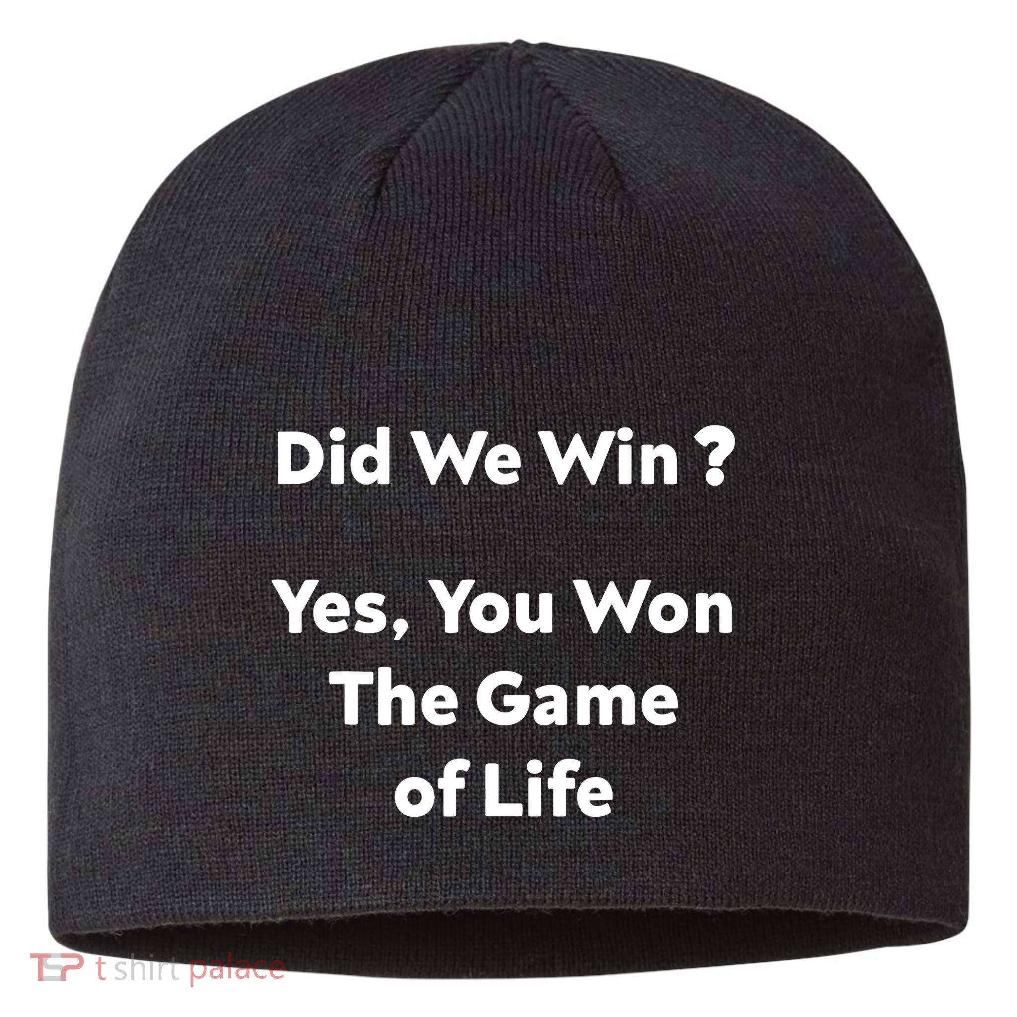 Did We Win? Yes You Won The Game Of Life Funny Design Sustainable Beanie