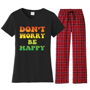 DonT Worry We Be Happy Retro Reggae Rasta Rastafari Jamaica Women's Flannel Pajama Set