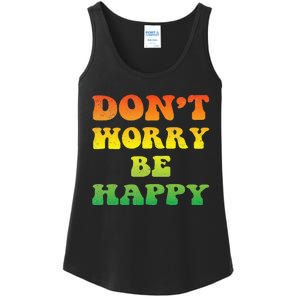 DonT Worry We Be Happy Retro Reggae Rasta Rastafari Jamaica Ladies Essential Tank