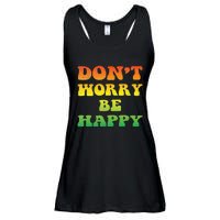 DonT Worry We Be Happy Retro Reggae Rasta Rastafari Jamaica Ladies Essential Flowy Tank