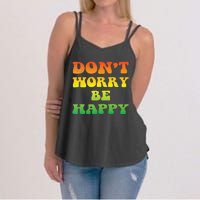 DonT Worry We Be Happy Retro Reggae Rasta Rastafari Jamaica Women's Strappy Tank