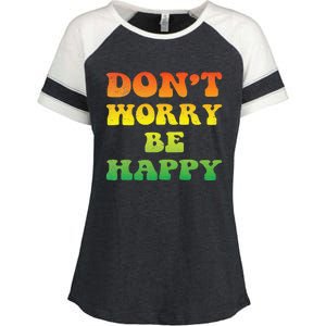 DonT Worry We Be Happy Retro Reggae Rasta Rastafari Jamaica Enza Ladies Jersey Colorblock Tee