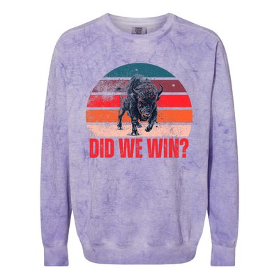 DID WE WIN Vintage Colorblast Crewneck Sweatshirt