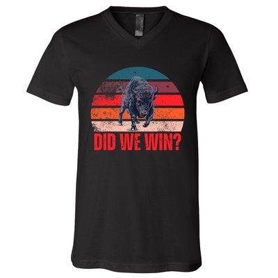 DID WE WIN Vintage V-Neck T-Shirt