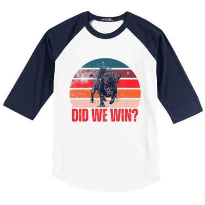 DID WE WIN Vintage Baseball Sleeve Shirt