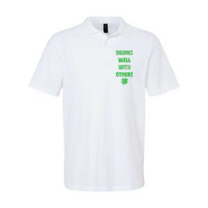 Drinks Well With Others Drinking Gift Funny Saint Paddys Day Gift Softstyle Adult Sport Polo