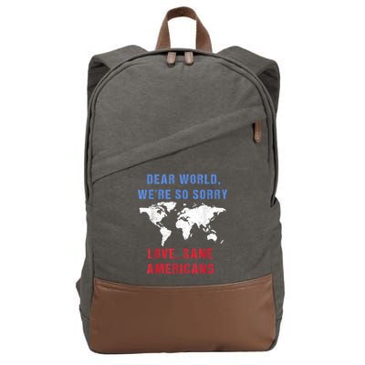 Dear World We Are So Sorry For Americans Cotton Canvas Backpack