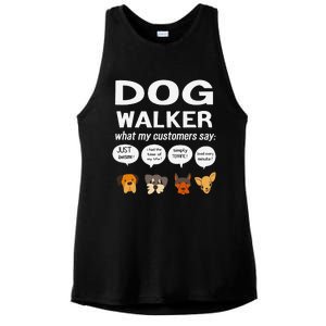 Dog Walker What My Customers Say Dog Lovers Pet Care Ladies PosiCharge Tri-Blend Wicking Tank