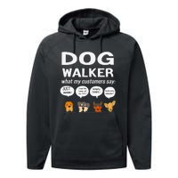 Dog Walker What My Customers Say Dog Lovers Pet Care Performance Fleece Hoodie