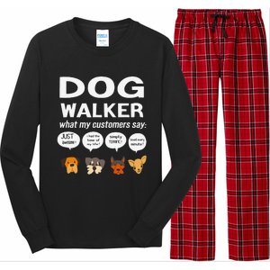 Dog Walker What My Customers Say Dog Lovers Pet Care Long Sleeve Pajama Set