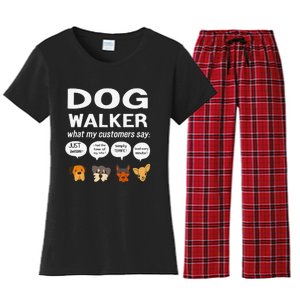 Dog Walker What My Customers Say Dog Lovers Pet Care Women's Flannel Pajama Set