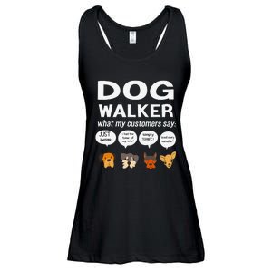 Dog Walker What My Customers Say Dog Lovers Pet Care Ladies Essential Flowy Tank