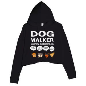 Dog Walker What My Customers Say Dog Lovers Pet Care Crop Fleece Hoodie