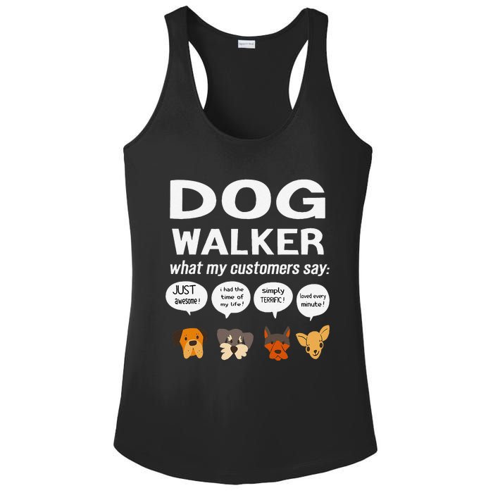 Dog Walker What My Customers Say Dog Lovers Pet Care Ladies PosiCharge Competitor Racerback Tank