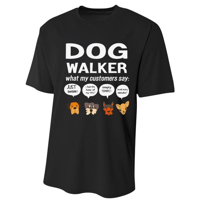 Dog Walker What My Customers Say Dog Lovers Pet Care Performance Sprint T-Shirt