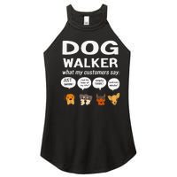 Dog Walker What My Customers Say Dog Lovers Pet Care Women's Perfect Tri Rocker Tank