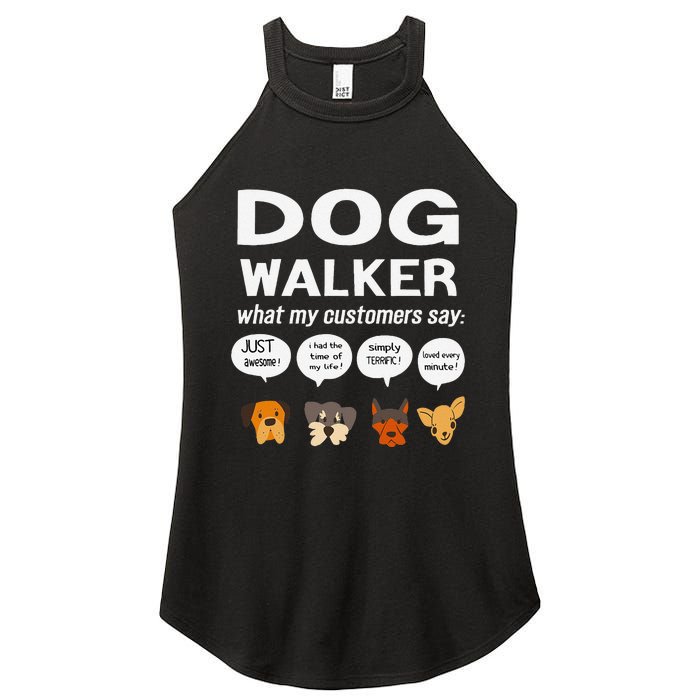 Dog Walker What My Customers Say Dog Lovers Pet Care Women's Perfect Tri Rocker Tank