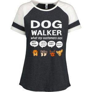 Dog Walker What My Customers Say Dog Lovers Pet Care Enza Ladies Jersey Colorblock Tee