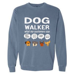 Dog Walker What My Customers Say Dog Lovers Pet Care Garment-Dyed Sweatshirt