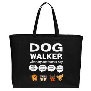 Dog Walker What My Customers Say Dog Lovers Pet Care Cotton Canvas Jumbo Tote