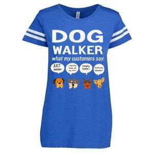 Dog Walker What My Customers Say Dog Lovers Pet Care Enza Ladies Jersey Football T-Shirt