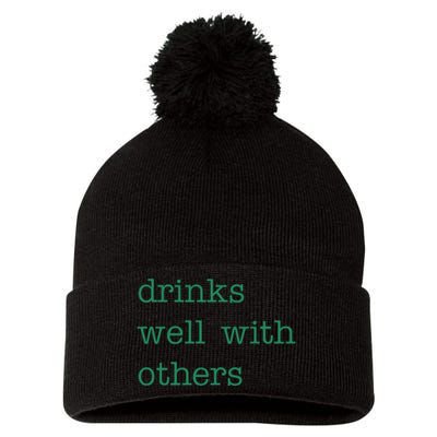 Drinks Well With Others St Patricks Day Pom Pom 12in Knit Beanie