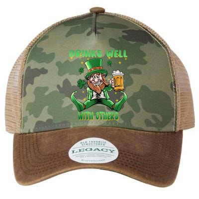Drinks Well With Others St. Patrick's Day Drunk Beer Funny Legacy Tie Dye Trucker Hat