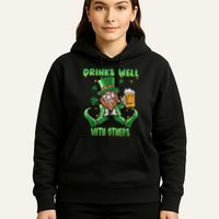 Drinks Well With Others St. Patrick's Day Drunk Beer Funny Hoodie
